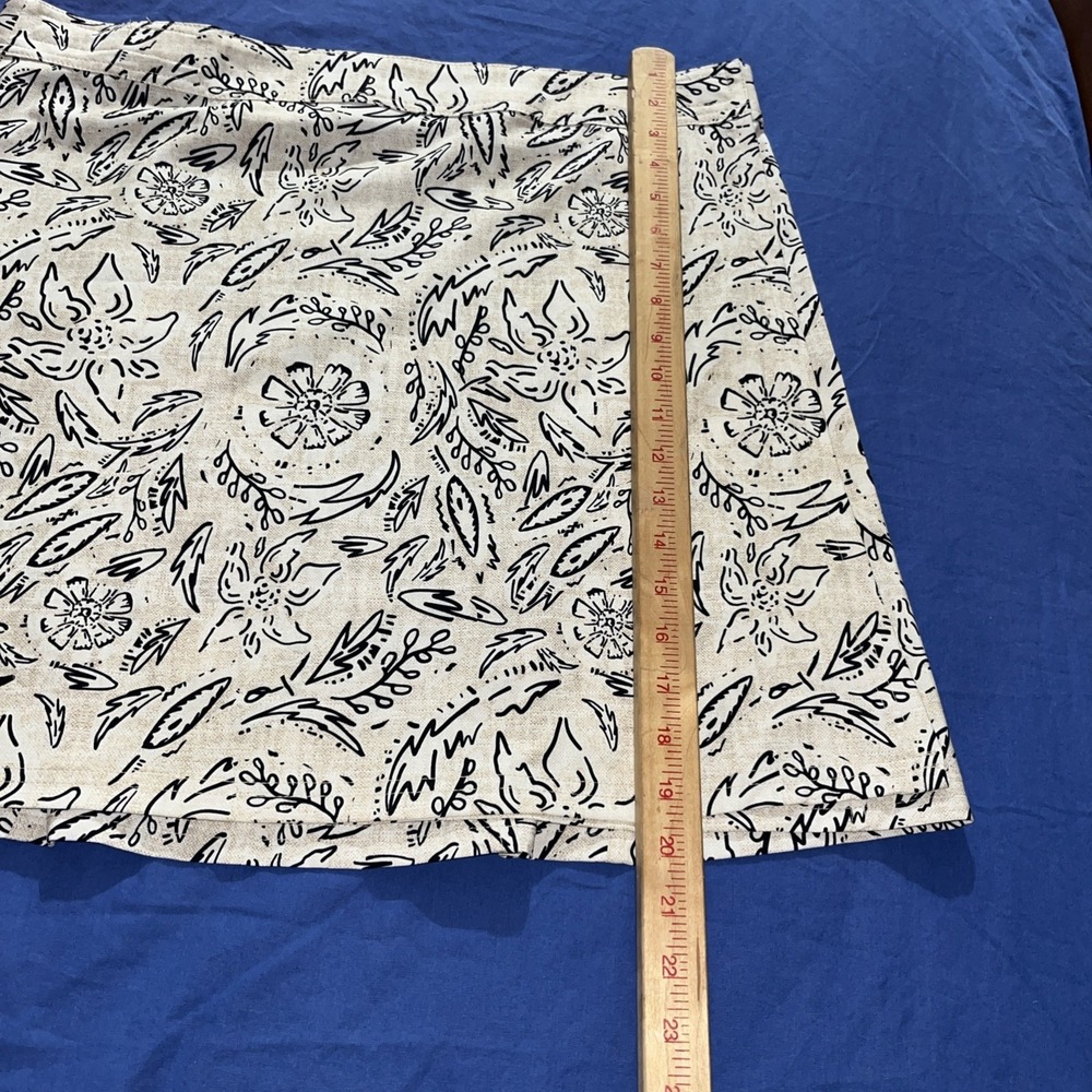 RIP SKIRT Hawaii Floral Rustica True Wrap Casual Skirt Size XL Black White - Picture 7 of 14